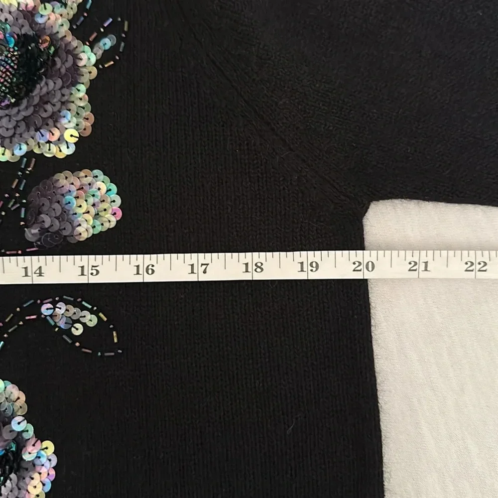 Vintage Victor Costa Occasion Black Long Cardigan with Sequins/Beads Women’s Med